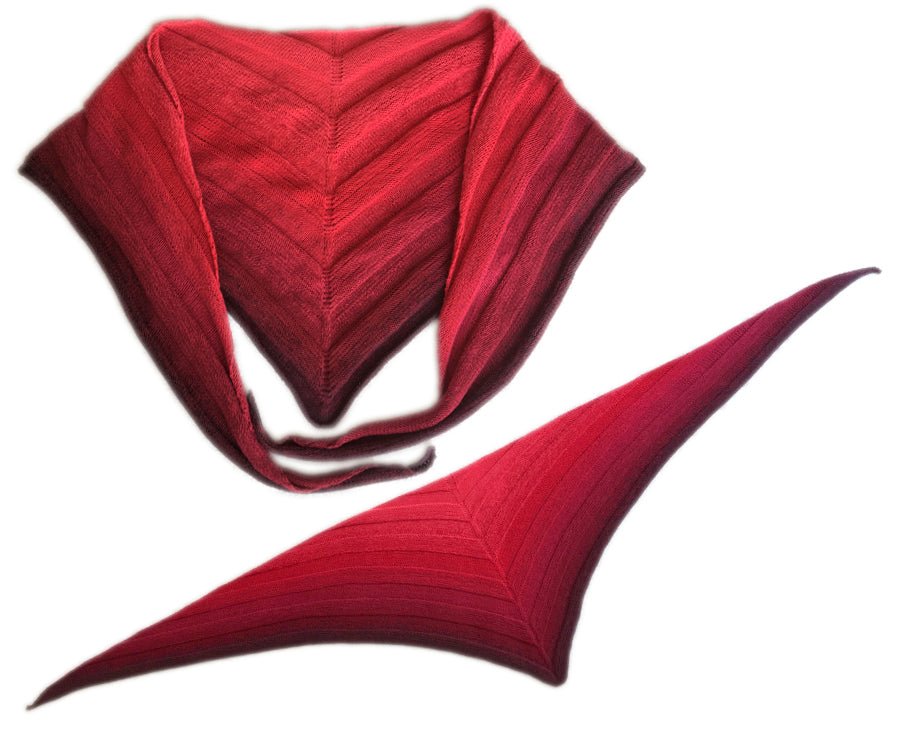 Farbvariante LAVA mit tiefem Farbverlauf von leuchtendem Rot zu dunklem Burgunder, gestrickt aus handgefärbter Modal Farbverlaufswolle aus natürlichen Fasern – Modal Farbverlaufsgarn zum Verlieben.