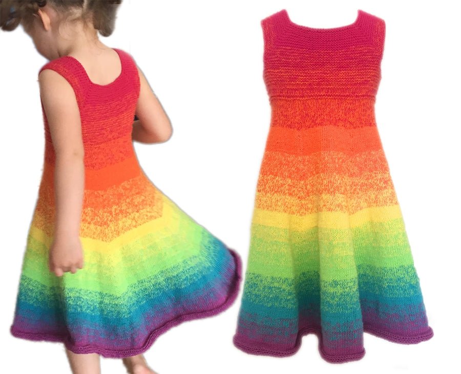 Farbvariante REGENBOGEN mit harmonischem Farbverlauf von intensivem Rot über Orange, Gelb, Grün und Blau bis zu sattem Violett, handgefärbe Farbverlaufswolle Modal aus natürlichen Fasern – Modal Farbverlaufsgarn zum Verlieben.