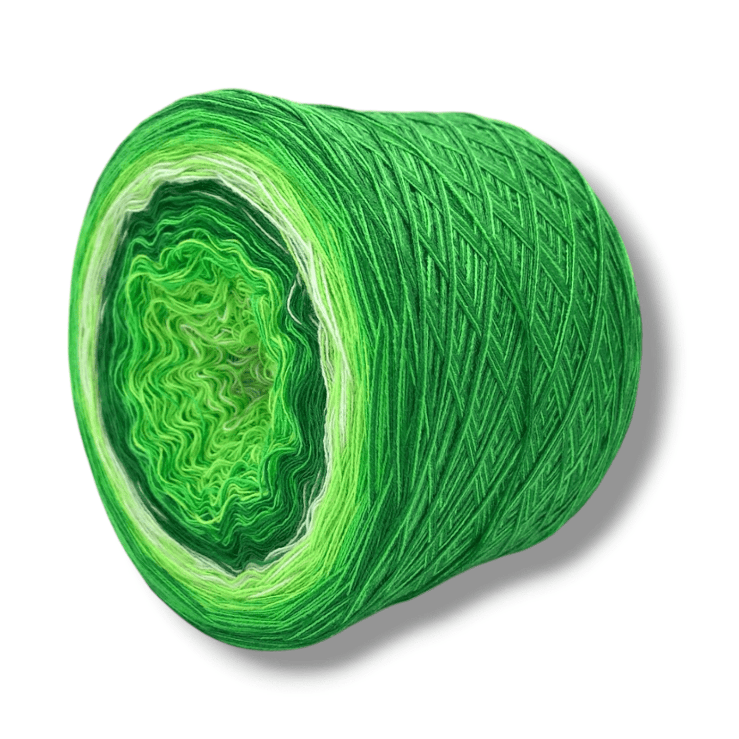 Farbvariante Lime mit sanftem Verlauf von frischem Apfelgrün über helles Limettengrün bis zu zartem Weiß, handgefärbte Farbverlaufswolle Modal aus natürlichen Fasern – Modal Farbverlaufsgarn zum Verlieben.