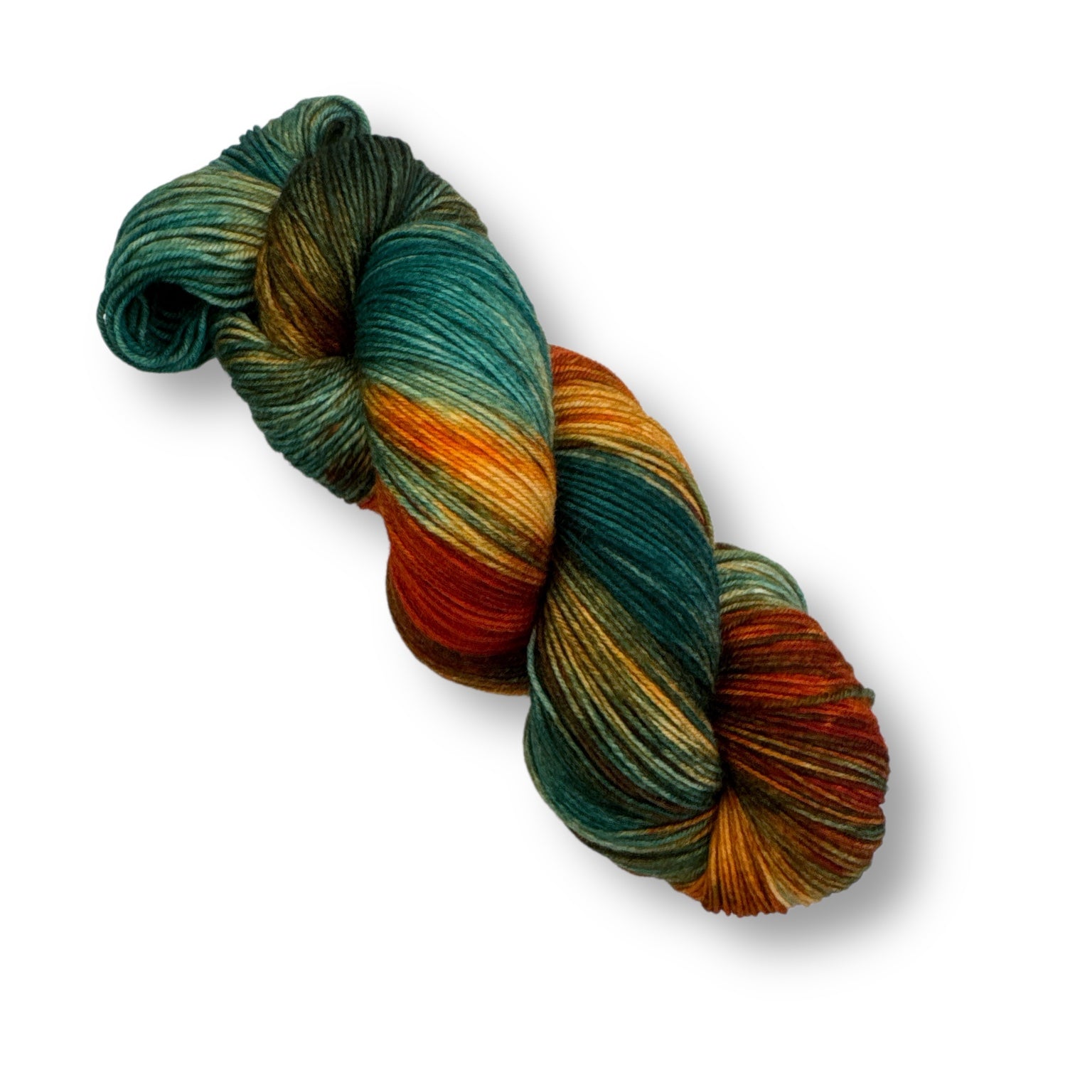4-fach Lungauer Nr. 18 präsentiert handgefärbte Farbverlaufswolle Modal in herbstlichen Blau-, Grün- und Orangetönen mit natürlichen Fasern, weich und vielseitig, Modal Farbverlaufsgarn zum Verlieben.