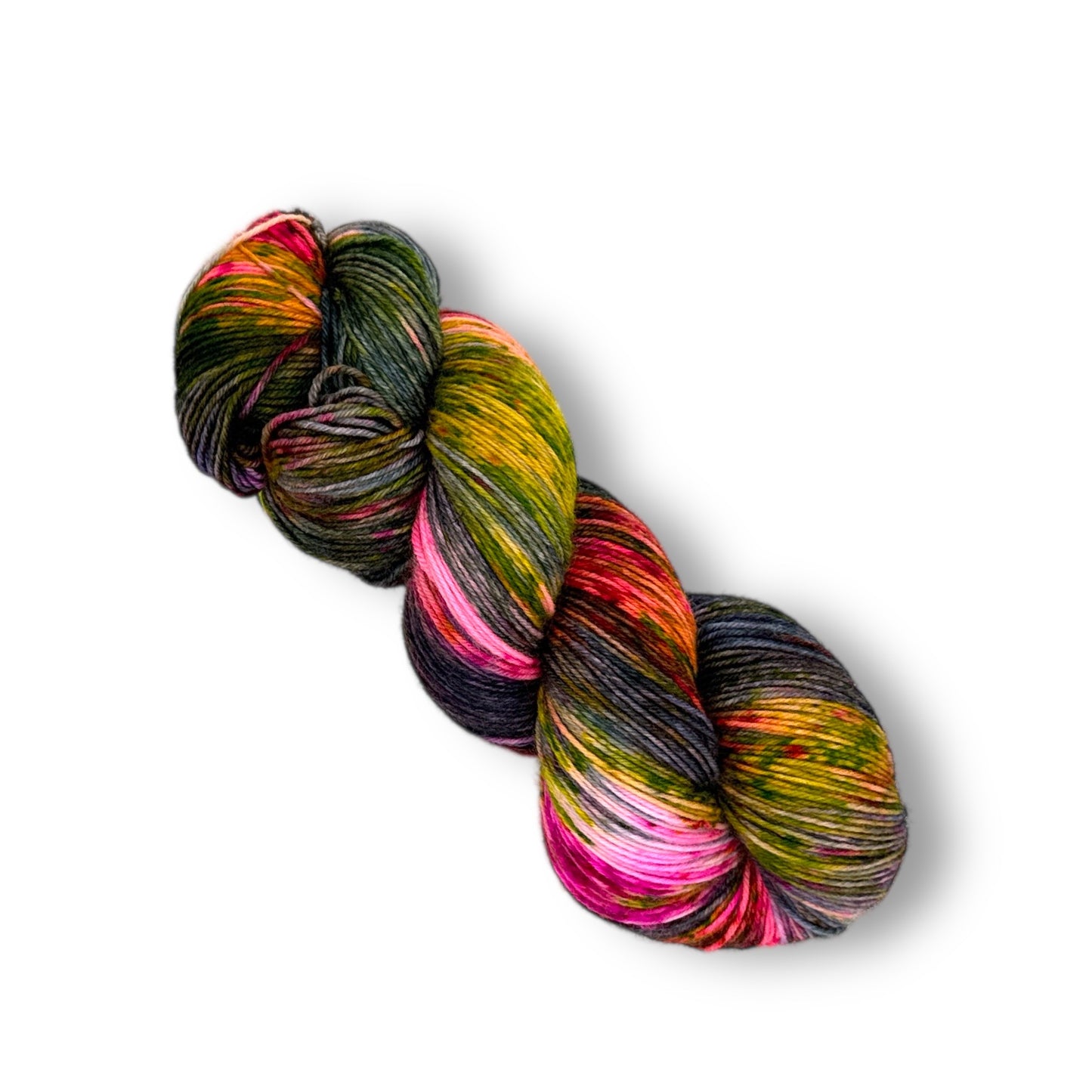 4-fach Lungauer Nr. 22 zeigt handgefärbte Farbverlaufswolle Modal in intensiven Pink-, Gelb- und Grüntönen mit natürlichen Fasern, weich und vielseitig, Modal Farbverlaufsgarn zum Verlieben.