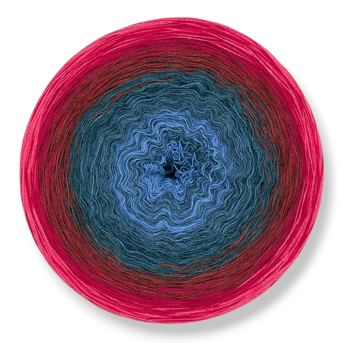 Farbvariante ORIENTAL BLUE zeigt ein handgefärbtes Modal Farbverlaufsgarn mit natürlichen Fasern in intensiven Blau-, Braun- und Pinknuancen, weiche Farbverlaufswolle Modal, Modal Farbverlaufsgarn zum Verlieben.