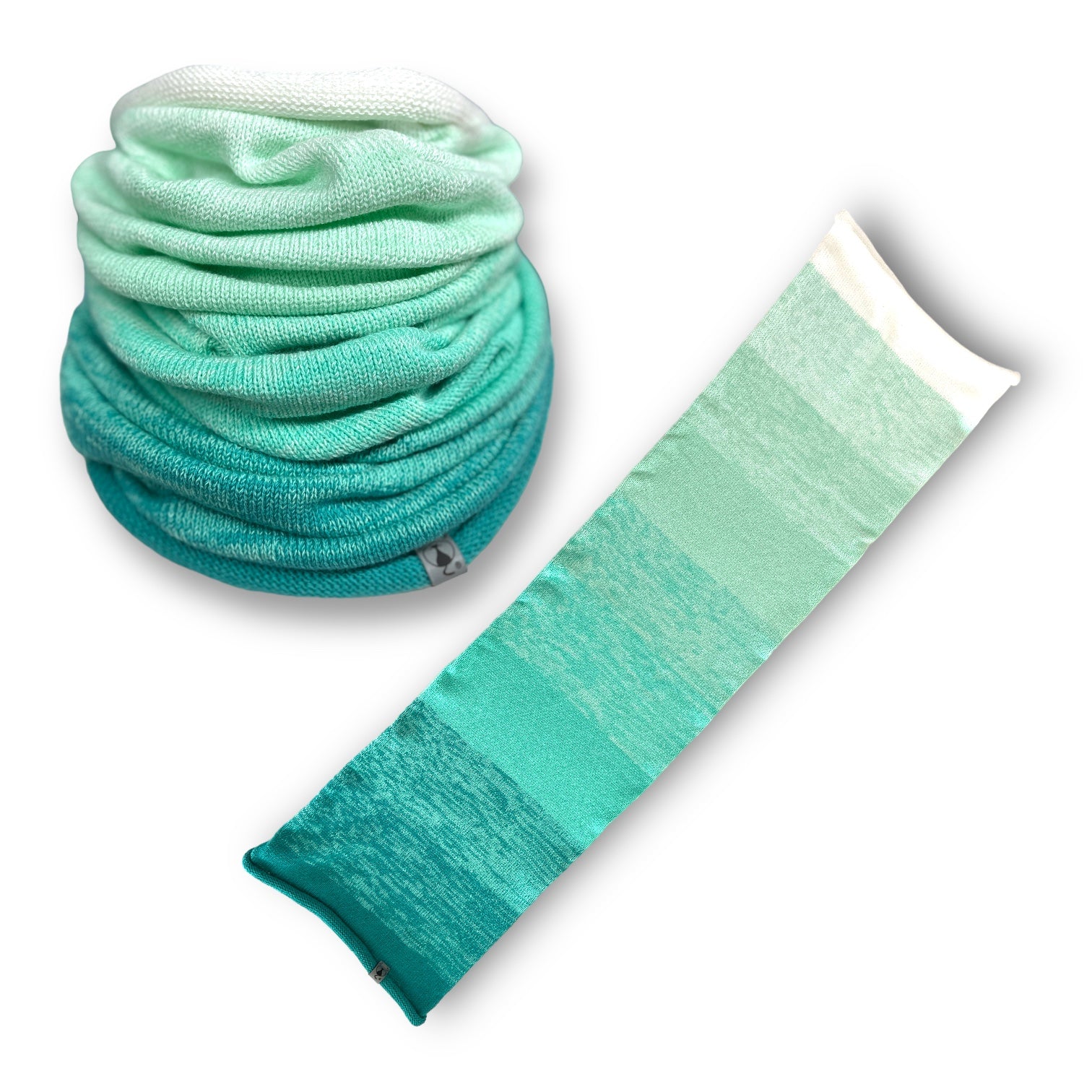 Farbvariante PEPPERMINT mit sanftem Übergang von hellem Mintgrün zu kräftigem Türkis, handgefärbte Modal Farbverlaufswolle aus natürlichen Fasern – Modal Farbverlaufsgarn zum Verlieben.