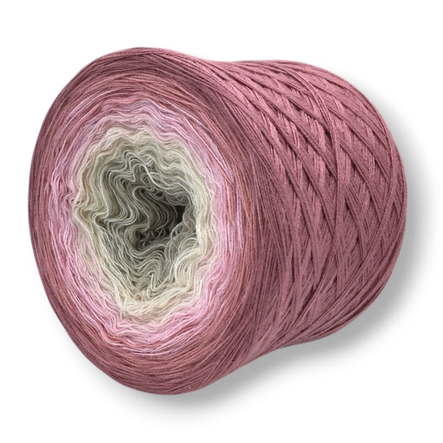 Farbvariante VERSUCHUNG mit sanftem Farbverlauf von hellem Creme über zartes Altrosa bis zu warmem Rosé, handgefärbte Modal Farbverlaufswolle aus natürlichen Fasern – Modal Farbverlaufsgarn zum Verlieben.